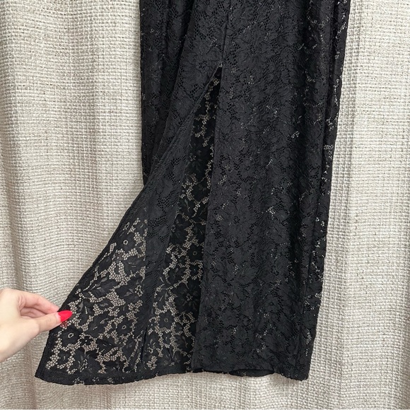 Black Lace Long Sleeve Maxi Dress Small (No Size Tag) - Picture 5 of 6